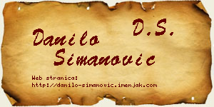 Danilo Simanović vizit kartica